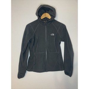 The North Face Jacket Adult S Gray Fleece Full‎ Zip Up Fuzzy Hooded Women Logo